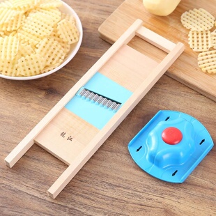 Potato Cutter Potatoes Grid Slicer Solid Wood Vegetable Cut