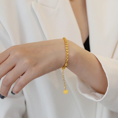 Amaiyllis 18K Gold Simple Scalloped Long Bracelet Personali