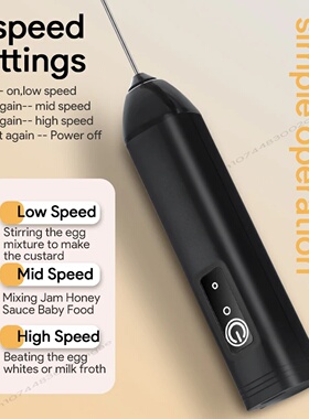 Electric Milk Frother USB Rechargeable Handheld Egg Beater