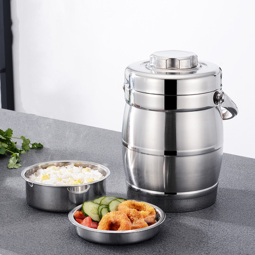 免费刻字不锈钢学生手提保温饭盒