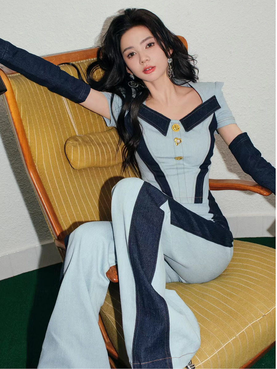 2024新款品牌薄牛仔衣牛仔裤套装