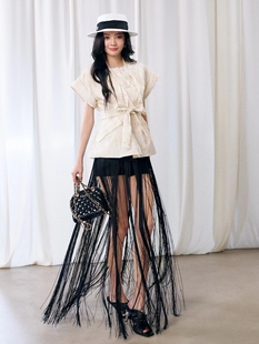 背心女 爆棚上衣无袖 niseey设计师品牌24春夏小众流苏马甲时尚