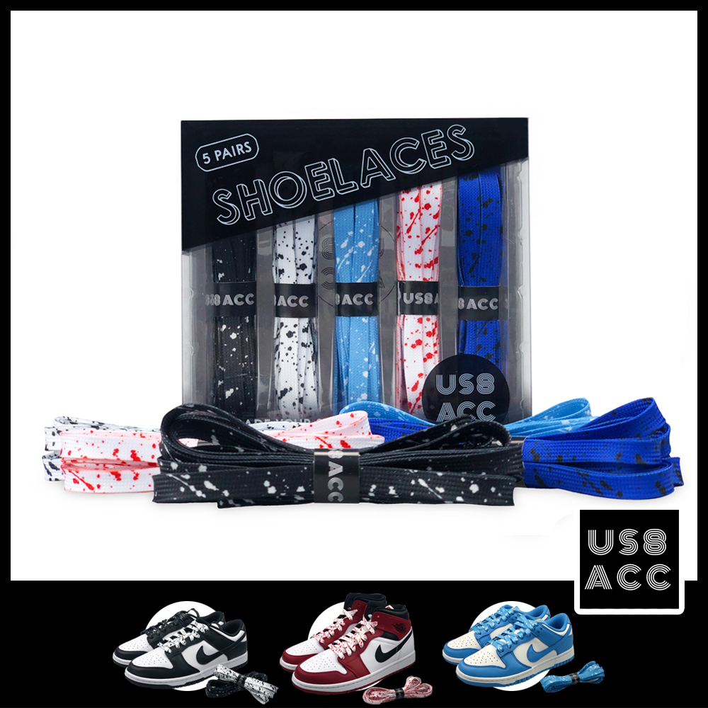 红蓝dunk黑白墨点熊猫aj4鞋带