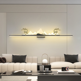 新款现代简约客厅沙发背景墙长条创意壁灯卧室床头装饰灯横款壁灯