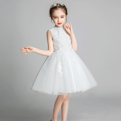 网纱白色短款小女孩洋气公主裙