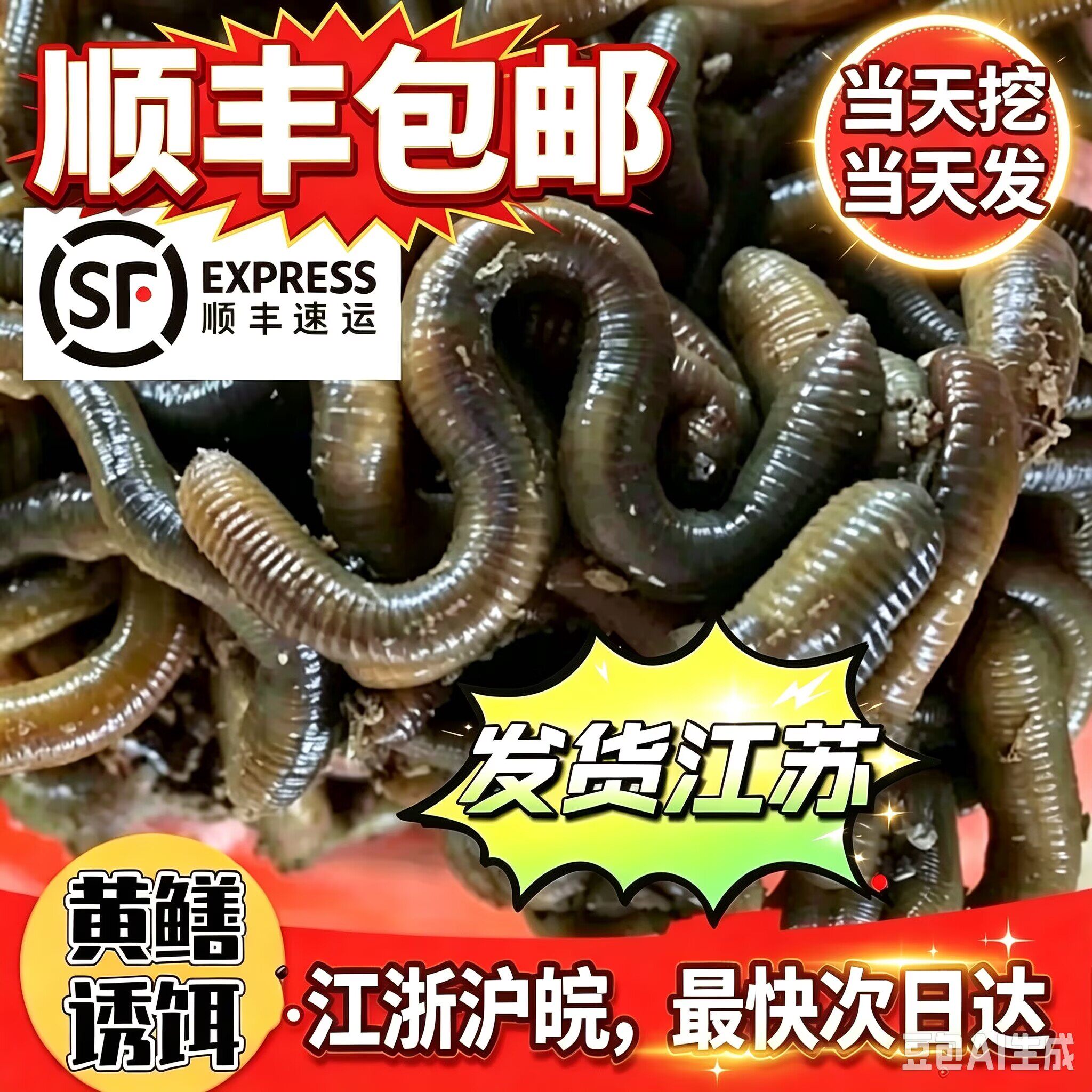 活体青蚯蚓大黑蚯蚓臭蚯蚓灰蚯蚓土蚯蚓鱼饵鲜活蚯蚓黄鳝诱饵活铒