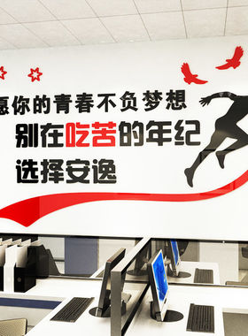 不负梦想励志墙贴文字标语公司办公室墙面装饰企业文化墙立体墙贴
