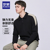 新款 青年男士 潮流简约长袖 罗蒙2026春季 polo衫 智性透气免烫t恤男