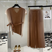 春装 夏装 中年大码 2025新款 气质女妈妈衣服洋气女生日礼物褶皱套装