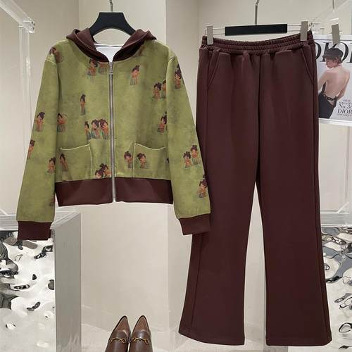 锦妃大码妈妈新款秋季款时尚套装