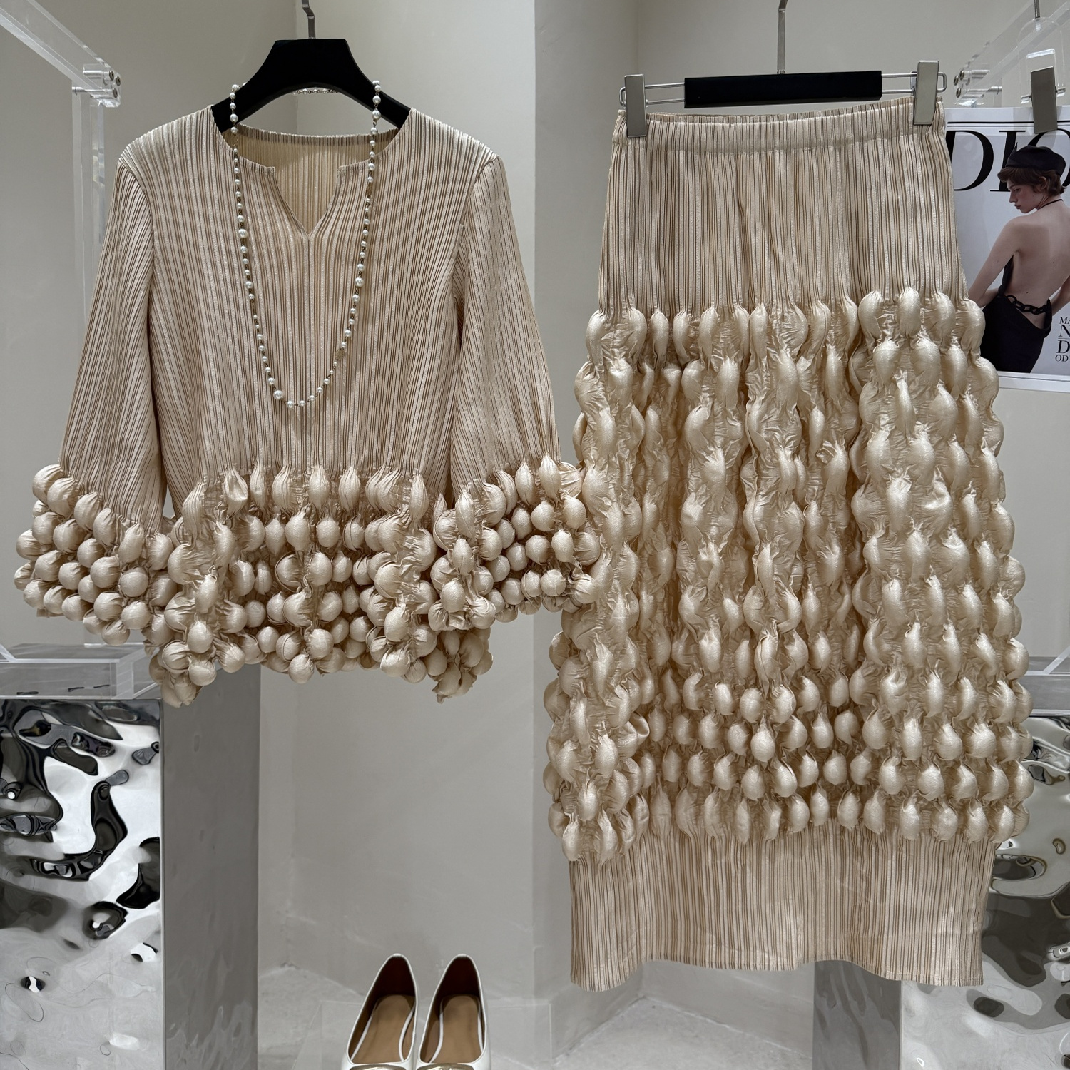 母亲节礼品气质褶皱妈妈套装礼物