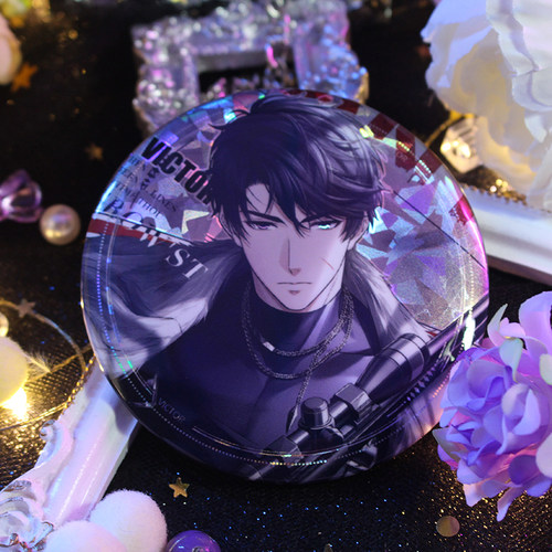 恋与制作人原创双闪白起许墨李泽言吧唧反光官方图马口铁镭射徽章