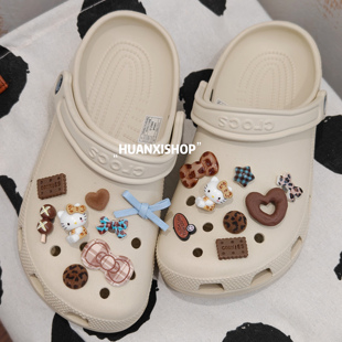 豹纹kitty丨卡通骨白洞洞鞋鞋花cro鞋扣鞋面装饰diy配饰可爱豹纹