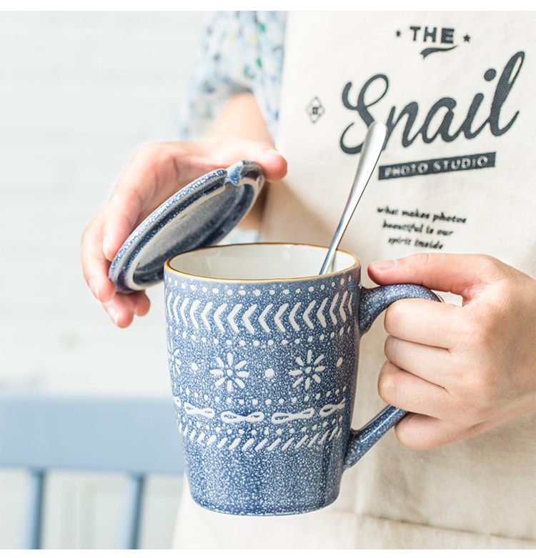 春天马克杯大容量简约咖啡杯水杯