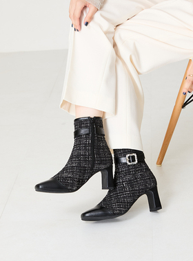 ORiental TRaffic秋冬日系新款拼接面时尚短靴女