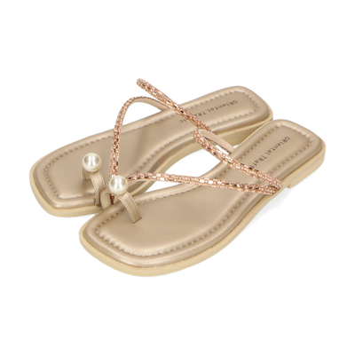 ORientalTRaffic珍珠配饰拖鞋