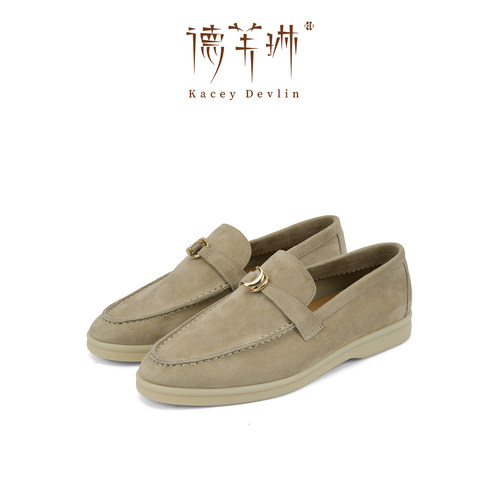 德芙琳鹿皮乐福鞋LP风休闲鞋