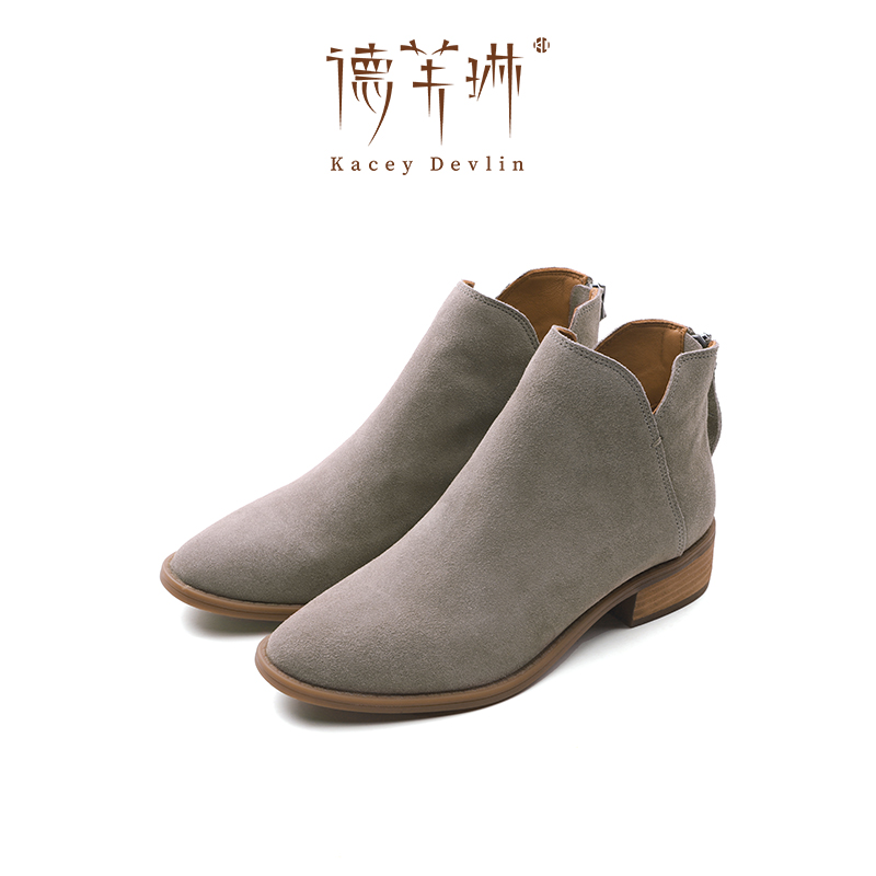 巨柔软新西兰鹿皮真皮靴