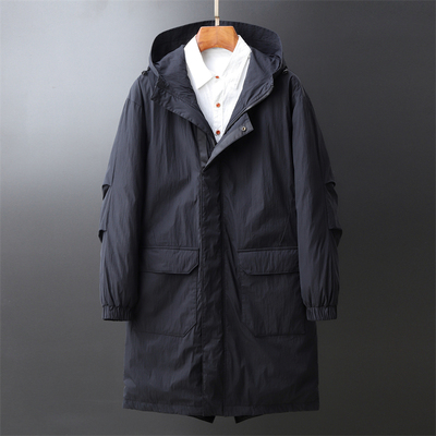 冬季新款薄款羽绒服男中长款外套
