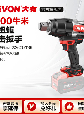 大有5769充电电动扳手锂电无刷重型冲击扳手铁路机修2100牛米风炮