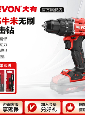 大有55牛冲击钻大扭矩锂电无刷手电钻家用手钻电动螺丝刀5219