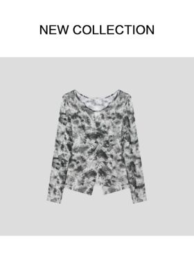 百搭扎染扭结设计上衣 C353010X