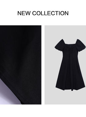 L1F38005A气质修身显瘦法式收腰显瘦简约连衣裙