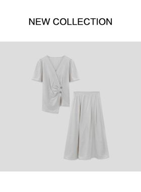 设计感衬衫+半裙套装 D352359XB-2359