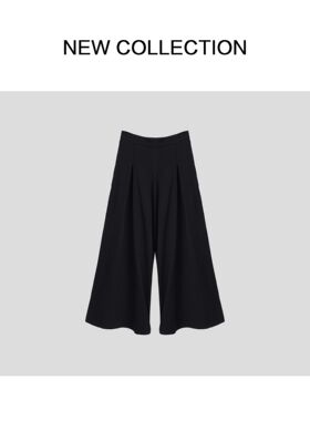 新款气质时尚裤子K1538038-8038阔腿裤黑色高腰