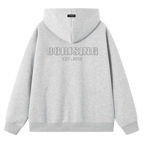88rising 基础简约PU皮面贴布刺绣休闲落肩美式复古开衫卫衣外套