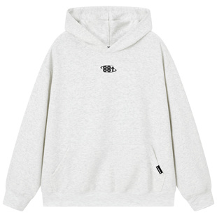 88rising简约基础胸前数字LOGO印花外套美式复古休闲情侣连帽卫衣