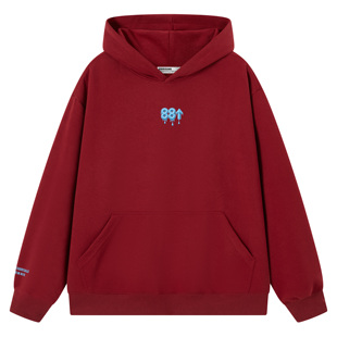 88rising 美式基础复古学院风刺绣logo情侣秋冬加绒厚款连帽卫衣