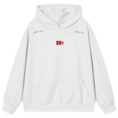 潮牌双肩花体logo刺绣基础款 88rising 美式 学院风情侣连帽卫衣