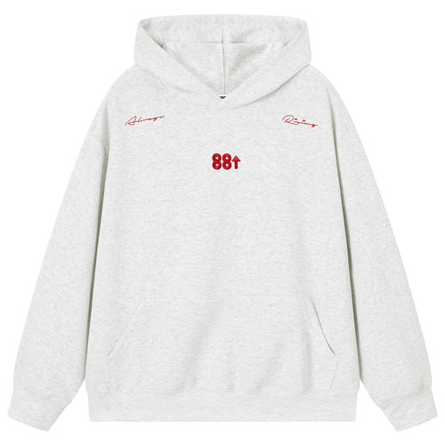 88rising 美式潮牌双肩花体logo刺绣基础款学院风情侣连帽卫衣