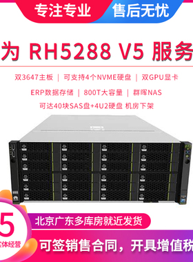 华为 RH5288 V5 4U 40盘服务器NAS大容量存储数据库 IPFS 监控20T