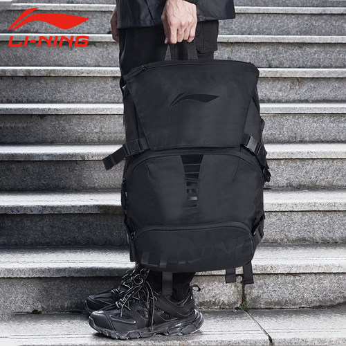 李宁旅行双肩包男士背包