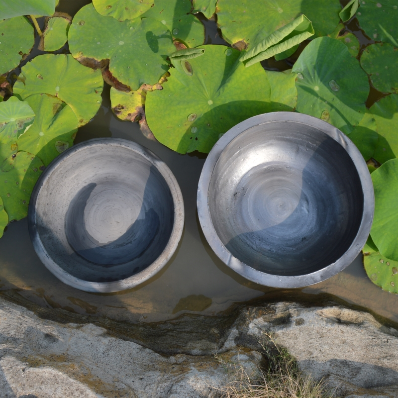 大口径老式泥瓦盆绿植花卉陶盆 黑陶花盆(完美主义者慎拍)