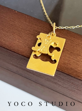 纯银纯银极简女凯旋门项链