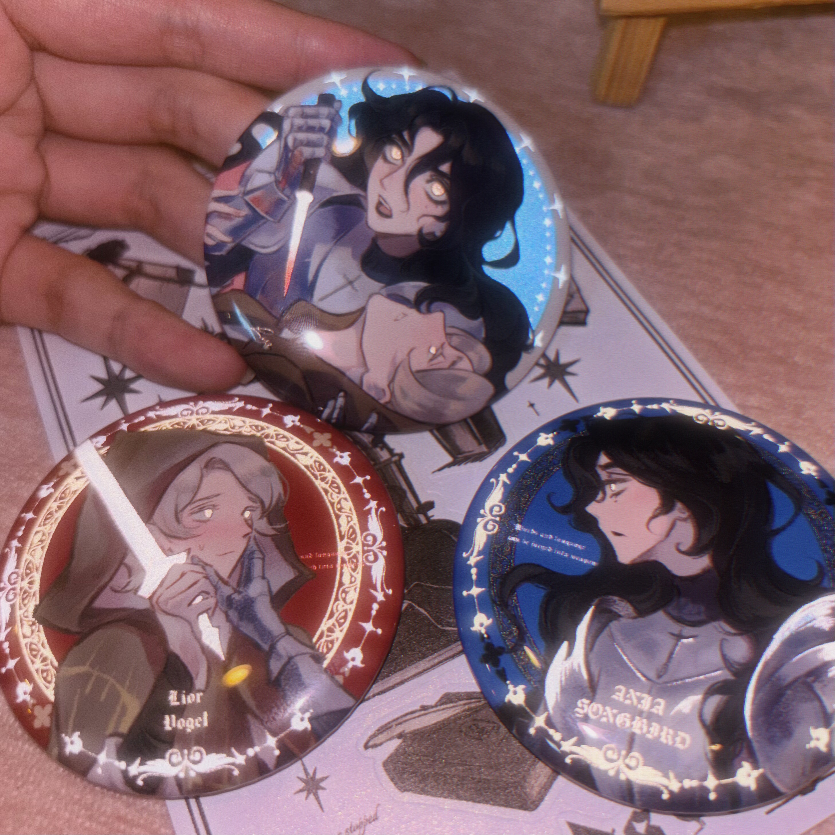 动画手书反光徽章吧唧挂件