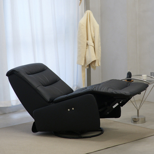 真皮无线电动功能沙发现代简约布艺单人沙发客厅书房休闲单人椅