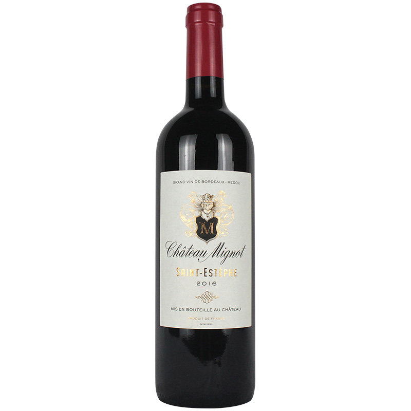 法国上梅多克红酒 金钟米格诺干红葡萄酒 Chateau Mignot 2016年
