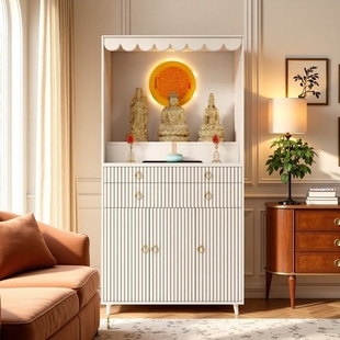 现代风佛柜轻奢小型佛龛家用简约客厅供香桌实木观音菩萨财神贡台