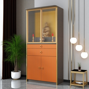 现代轻奢实木佛柜家用供香桌带门客厅小佛龛财神贡台观音菩萨立柜