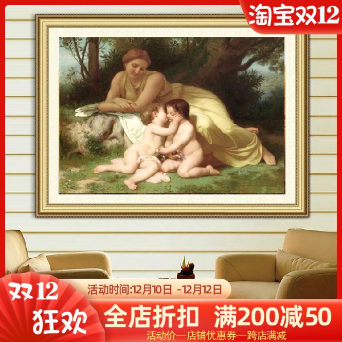 精准风法国套件人物油画十字绣