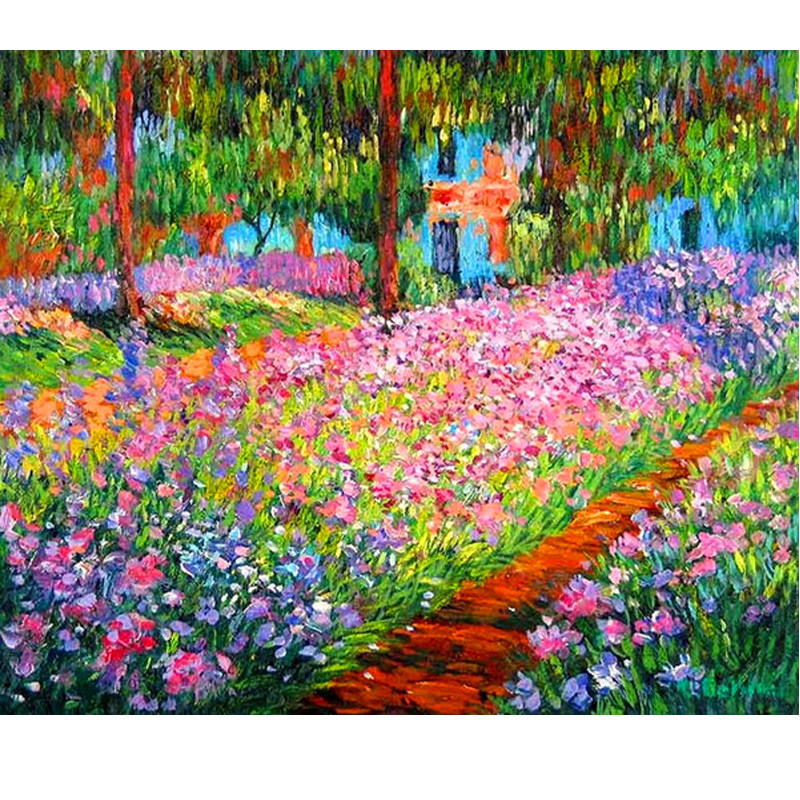 新款包邮精准印花正品DMC 纯棉线十字绣客厅儿童房莫奈吉维尼花园