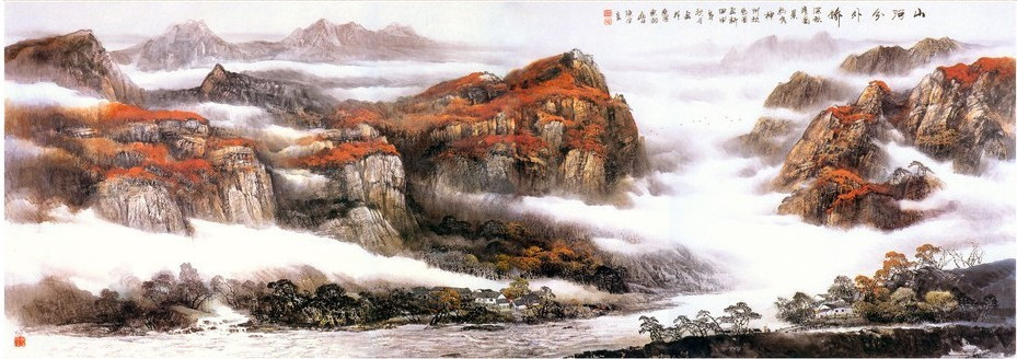 精准印花正品dmc十字绣客厅风景