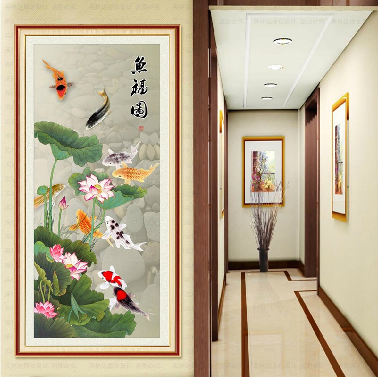 3d精准印花法国正品鱼福图十字绣