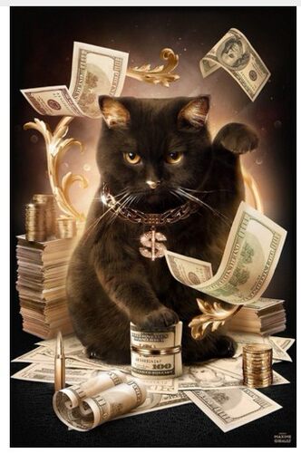 招财猫精准风印花法国套件十字绣