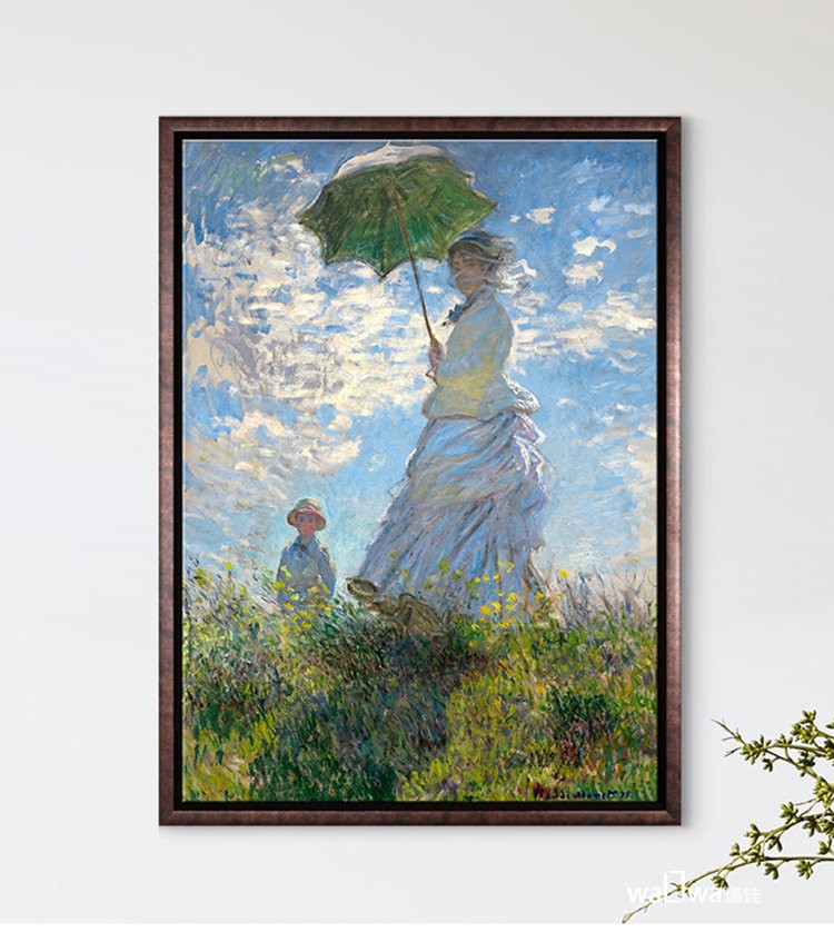 新款印花正品DMC十字绣客厅卧室玄关欧式油画莫奈名画撑阳伞女人