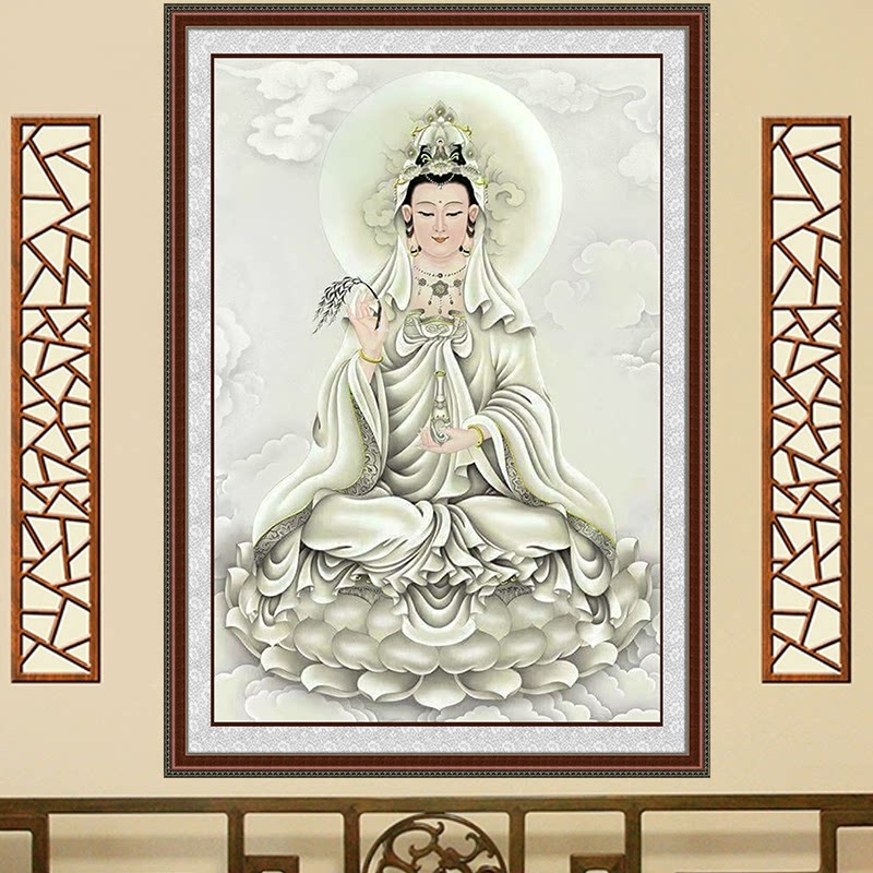 新款印花正品DMC线十字绣手工线绣客厅大画般若波罗蜜多心经观音